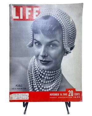 LIFE Magazine November 14 1949 Pearls Fashion Cover Vintage Original
